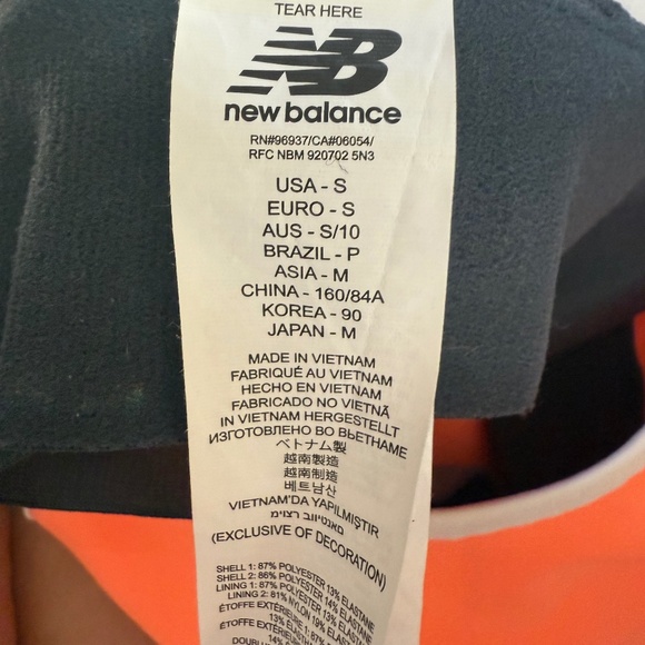 New Balance Racerback Workout Tank Top | Small Orange Navy - Picture 7 of 7